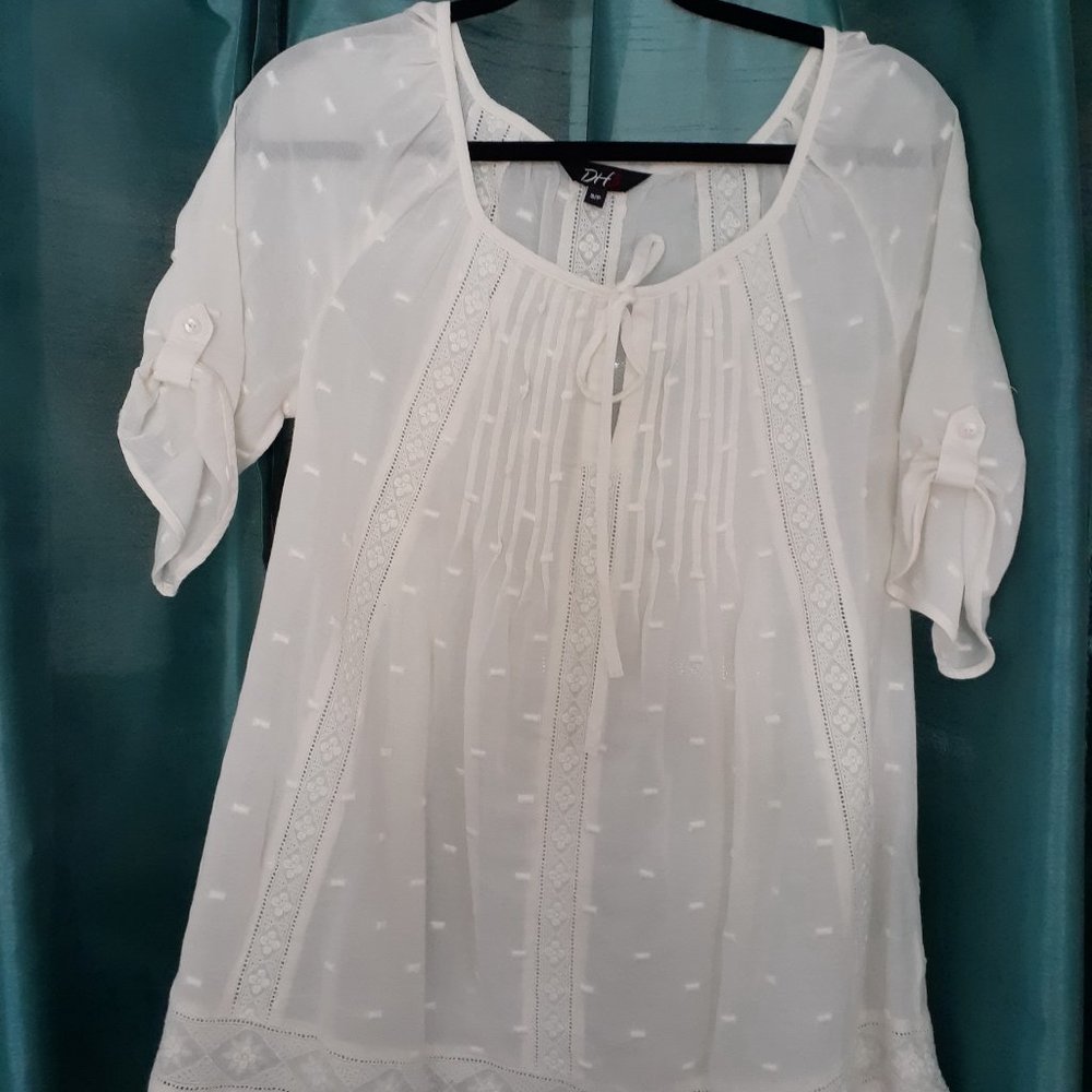 Boho style ivory blouse